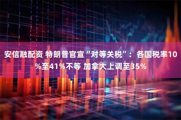 安信融配资 特朗普官宣“对等关税”：各国税率10%至41%不等 加拿大上调至35%